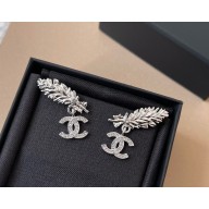 Chanel Stud Earrings Metal & Strass ABF702 Silver & Crystal 2025