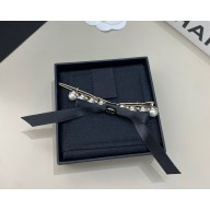 Chanel Bow Barrette Imitation Pearls, Metal & Satin AAA842 Pearly White, Gold & Black 2025