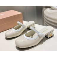 Miu Miu Patent leather mule ivory / white heel 4.5cm 2025