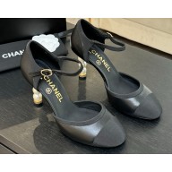 Chanel Slingbacks Lambskin & Grosgrain with Pearl heel 8.5cm black 2025