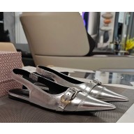 Givenchy Voyou slingbacks in leather silvery 2025