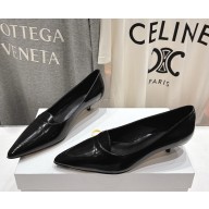 The Row Viv Kitten Heel in Leather black 2025