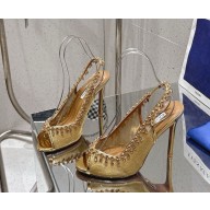 Aquazzura Temptation Crystal Sandal 105 mesh/leather gold 2025