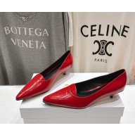 The Row Viv Kitten Heel in Leather Scarlet 2025