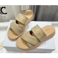 Chloé mila sandals padded taffeta and grained leather beige 2025