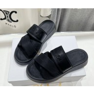 Chloé mila sandals padded taffeta and grained leather black 2025