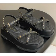 Louis Vuitton Maya platform sandals 1ACY37 black calf leather 2025