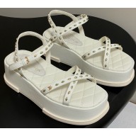 Louis Vuitton Maya platform sandals 1ACY37 white calf leather 2025