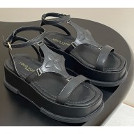 Louis Vuitton Maya platform sandal black calf leather 2025