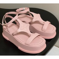 Louis Vuitton Maya platform sandal pink calf leather 2025