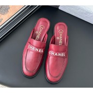 Chanel mules calfskin leather red 050608 2025
