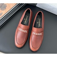Chanel loafers calfskin leather Camel 050603 2025