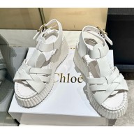 Chloe Nama wedge sandal smooth cowhide Eggshell 2025 