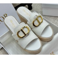 Dior 30 Montaigne Wedge Slide white Calfskin heel 9.5cm 2025