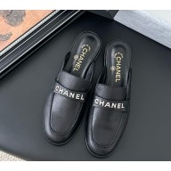Chanel mules calfskin leather black 050605 2025
