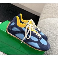 Bottega Veneta Orbit Flash Sneaker Low-top lace-up sneaker in soft suede and lightweight nylon Abyss/ice/egg yolk 2025