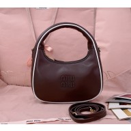 MIU MIU Wander leather bag 5bc125 Briarwood/White 2025