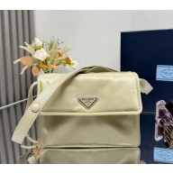 Prada Small padded Re-Nylon shoulder bag 1BD313 Desert Beige 2025
