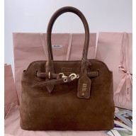 MIU MIU Aventure suede bag 5BG291 Oak 2025