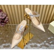 Jimmy choo bing 65 Snake Print calfskin Mules with Crystal Strap nude 2025