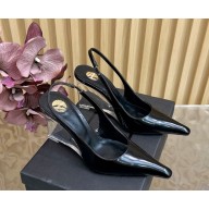 Saint Laurent Miller 90 leather wedges black 2025