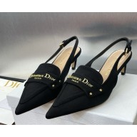Dior Boy Slingback Pump Black technical fabric heel 5cm 2025