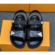 Louis Vuitton 1AHNN1 LV Sunset Flat Comfort Sandal  black Lambskin 2025