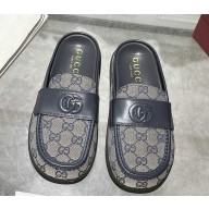 Gucci Women's mule with Double G blue and blue Original GG canvas 2025
