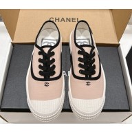 Chanel sneakers canvas black & light pink 2025