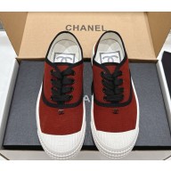 Chanel sneakers canvas black & burgundy 2025