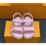 Louis Vuitton 1AHNWU LV Sunset Comfort Sandal pink Monogram denim 2025