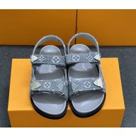 Louis Vuitton 1AHNWU LV Sunset Comfort Sandal grey Monogram denim 2025