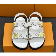 Louis Vuitton 1AHNWU LV Sunset Comfort Sandal white Monogram denim 2025