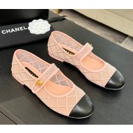Chanel mary janes mesh & lambskin black & light pink 2025