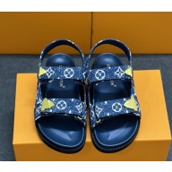 Louis Vuitton 1AHNWU LV Sunset Comfort Sandal dark blue Monogram denim 2025