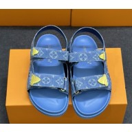 Louis Vuitton 1AHNWU LV Sunset Comfort Sandal blue Monogram denim 051201 2025