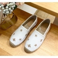 Gucci Calfskin Bee Star Embroidered Espadrilles white 2025