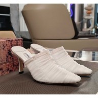 JIMMY CHOO  Lotta 85 ruched tulle mules white 2025