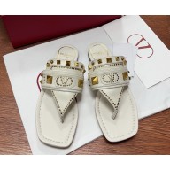 VALENTINO GARAVANI PLASTER CASTER BUFFALO THONG SANDAL white 2025