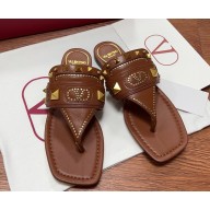 VALENTINO GARAVANI PLASTER CASTER BUFFALO THONG SANDAL Brown 2025