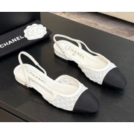 Chanel Slingbacks Embroidery & Grosgrain black & white 2025