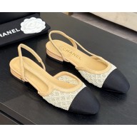 Chanel Slingbacks Embroidery & Grosgrain black & beige 2025