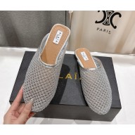 Alaïa knit ballerina mules silver 2025