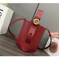 LOEWE Mini Pebble bucket in smooth calfskin Burnt Red 2025