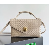 Bottega Veneta Knot Lock Cross-body bag in Intrecciato piccolo leather Sea salt 2025