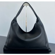 Bottega Veneta Large Hop Shoulder bag in silky calf leather black 2025 