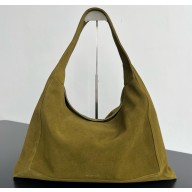 Bottega Veneta Large Hop Shoulder bag in suede leather green 2025 