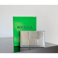 Bottega Veneta Leather Cassette Card Holder silver 2025 