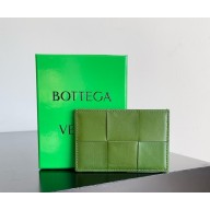 Bottega Veneta Leather Cassette Card Holder dark green 2025 