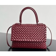 Bottega Veneta Patti Shoulder Bag in padded Intreccio leather Cherry 2025